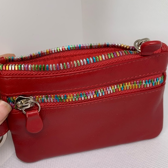 Red Leather Wallet/ Wristlet - Picture 5 of 10